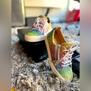 Giuseppe Zanotti rainbow glitter sneakers